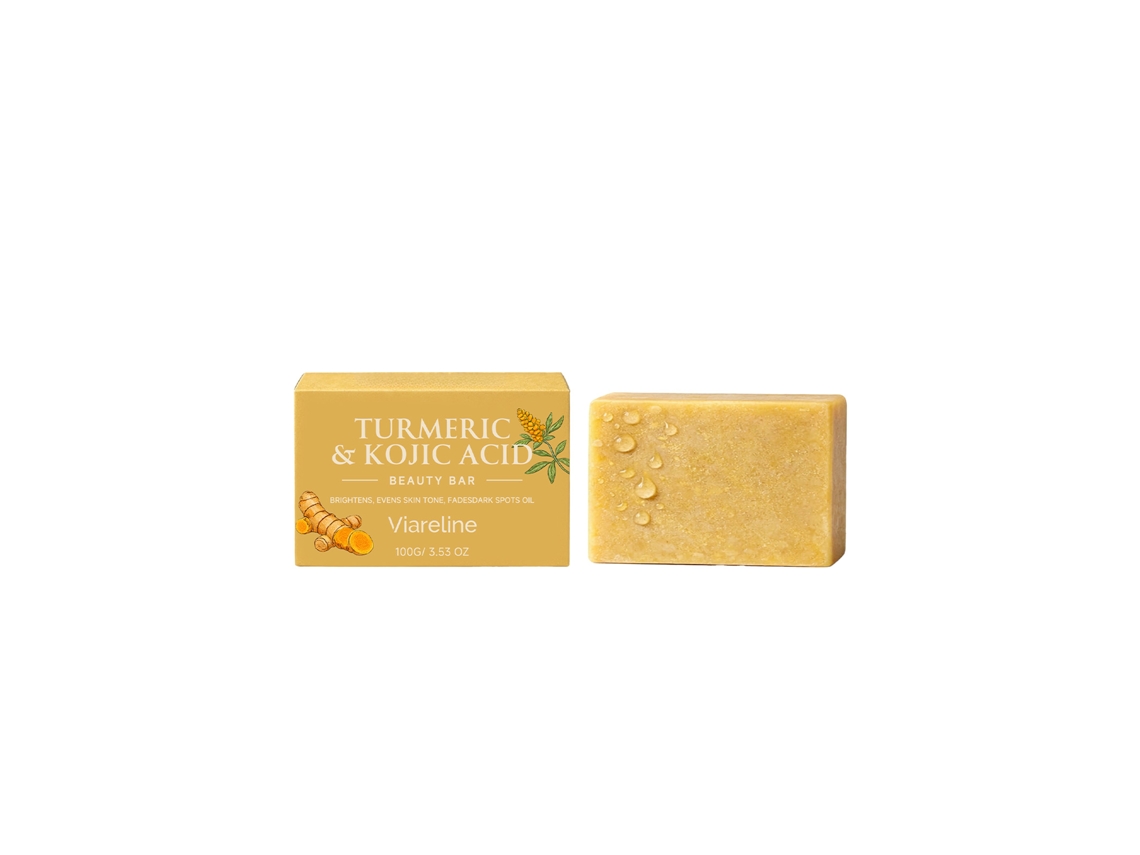 Sabonete de Banho Viareline Turmeric Clareador Hidrata Profundo Limpeza Suave