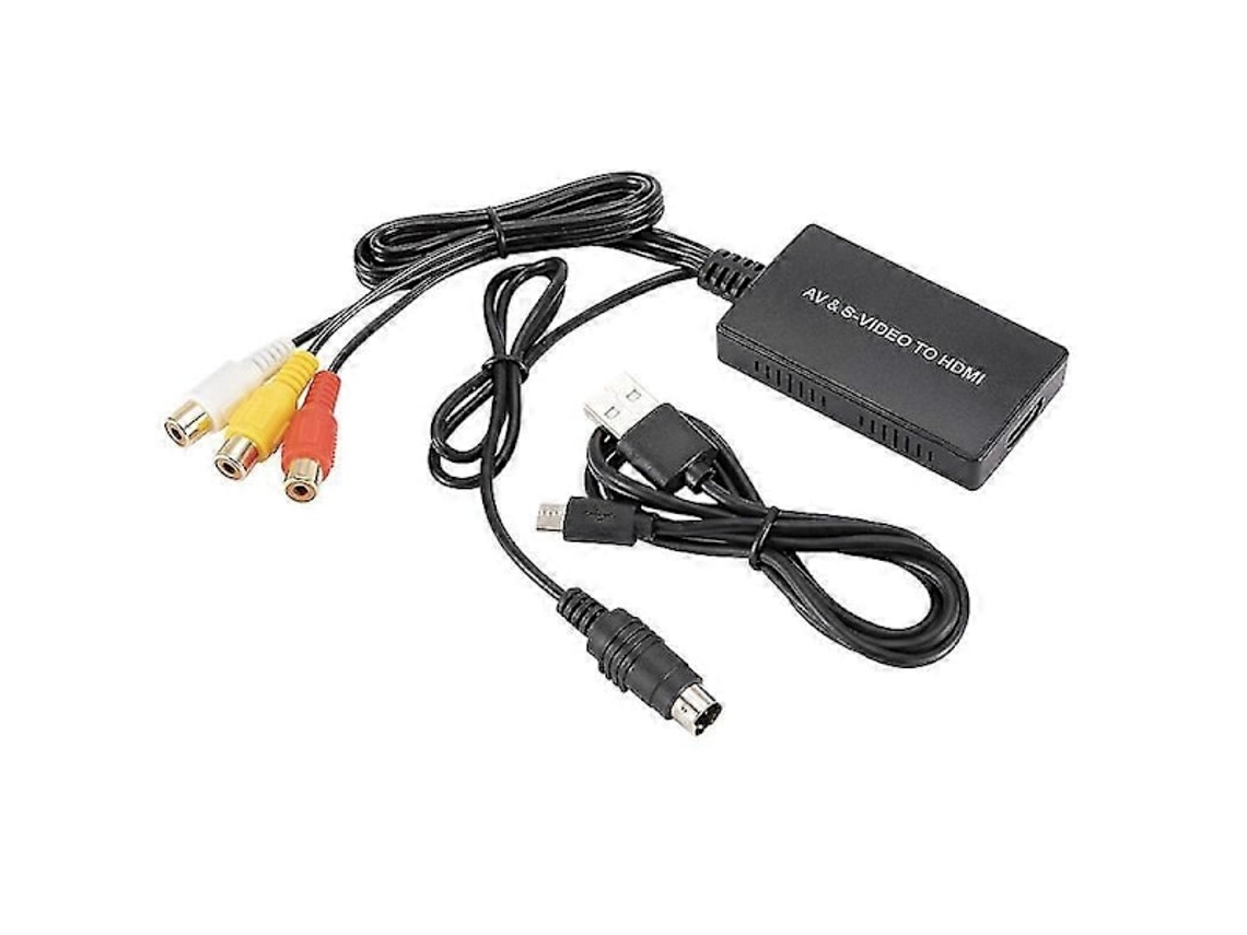 Conversor S Video Para Hdmi, Adaptador Av Para Hdmi, Conversor Rca Compatível Com 1080p Aquaforge