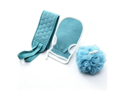 Conjunto De Banho De Três Peças: Escova Para As Costas + Luvas Esfoliantes De Dupla Face + Esponja De Banho Conjunto De Banho Esfoliante.