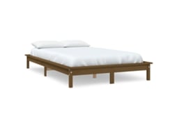 Estrutura de Cama Madeira Pinho Maciço Castanho Mel MAISON EXCLUSIVE (160x200 cm)