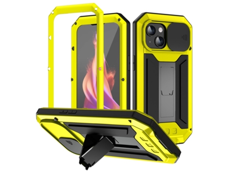 Suporte Casa Quedas Slide Para Iphone 15 Plus R-just Silicone Amarelo