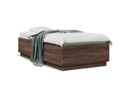 Bed Frame, Bed Frames Vidaxl Marrom Madeira Processada (90 X 190 Cm)
