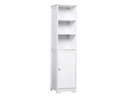 Coluna moderna para banheiro com 1 gaveta, 5 prateleiras ajustáveis e 2 armários, 20x20x180 cm, branco PRIME KANG