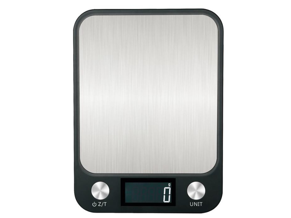 Balança de cozinha Slowmoose 10 kg/1 g em aço inoxidável, preta, operada por bateria