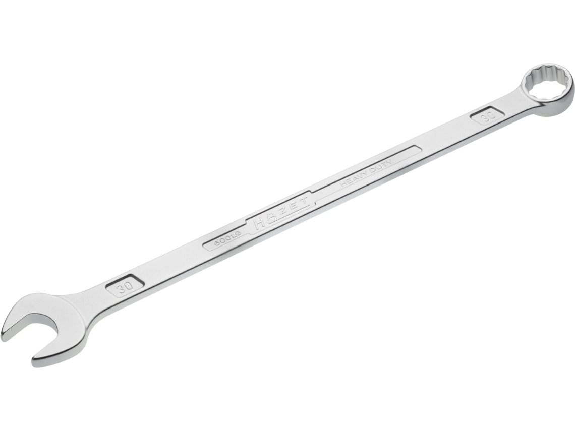 Chave combinada extra longa design fino 600LG-30 Perfil de acionamento hexagonal duplo externo 30 mm HAZET