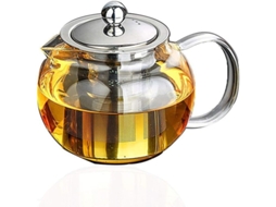 Tetera de vidro com infusor de aço inox removível para chá de folhas soltas Marca