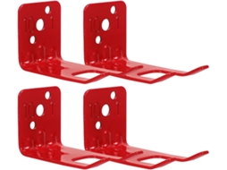Suporte De Parede Para Extintor Incêndio Kisangel, Vermelho, Kit Com 4 Peças, Encaixe De 25cm, Suporte De Metal Para