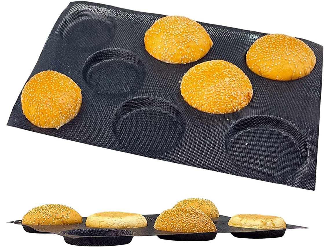 Forma Para Pão E Bolos, Em Silicone, 4 Cm, 8 Cavidades, Estrutura Perfurada, Revestimento Antiaderente, Formato Redondo