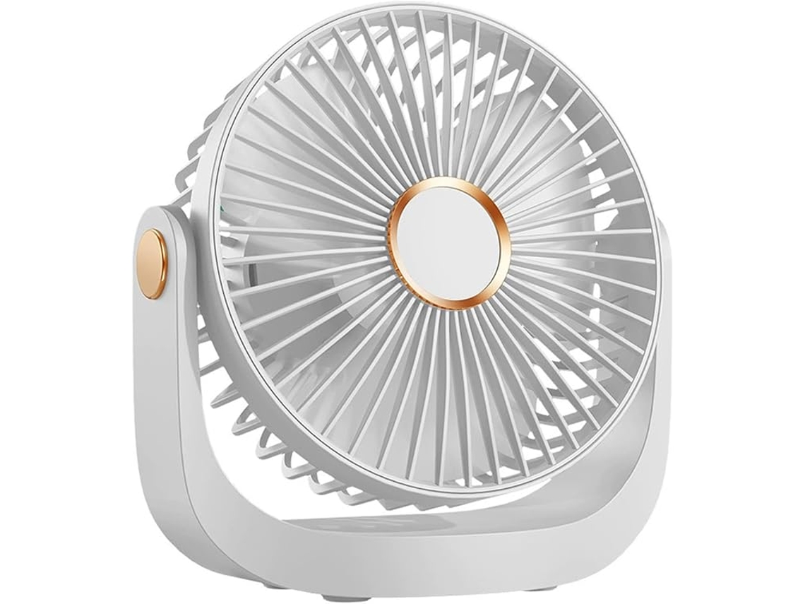 Ventilador Usb, Ventilador De Mesa Silencioso, Bateria Recarregável Usb De 4000mah, 5 Velocidades E Rotação De 360°