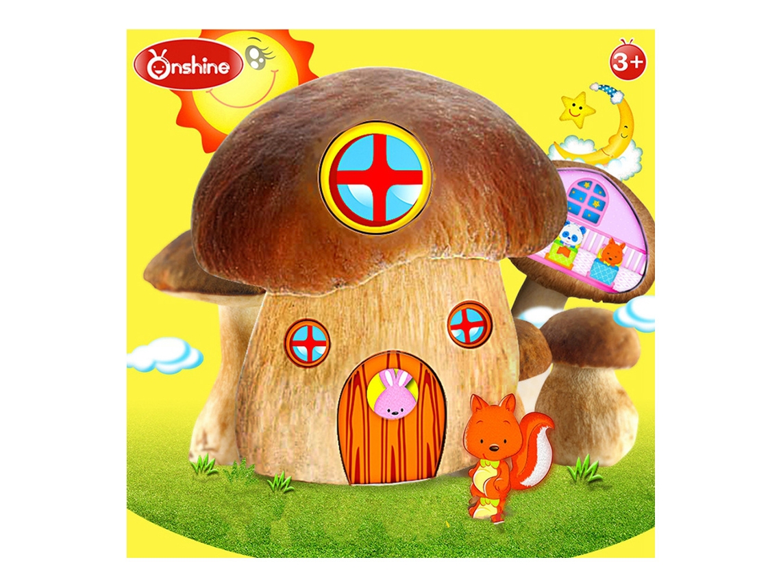 Quebra-cabeça De Madeira Para Crianças, Brinquedo Educativo Precoce, Quebra-cabeça Fofo (casa De Cogumelos)