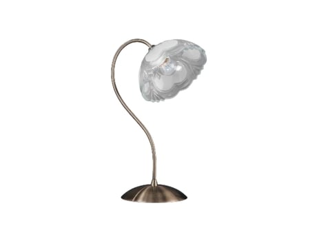 Lâmpada de Mesa Wien In Metal Vidro Latão Branco 22X22X44 Cm EPIKASA