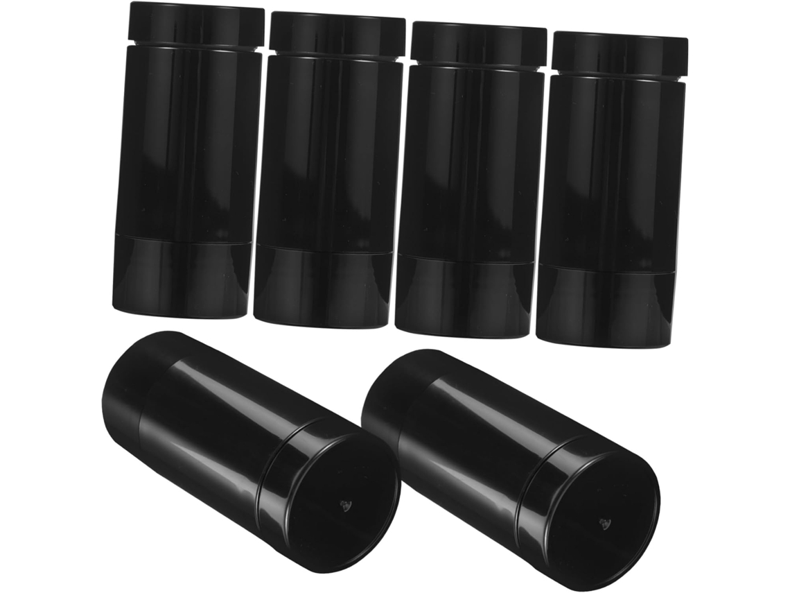 Conjunto De 6 Frascos Compactos E Recarregáveis De 30g Para Desodorante Em Bastão, Preto Fosco E À Prova De Vazamentos.