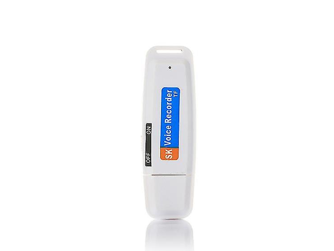 Mini Usb 2.0 Pen Drive Gravador De Áudio Digital Spy Para Windows Mac Yizhood (branco)