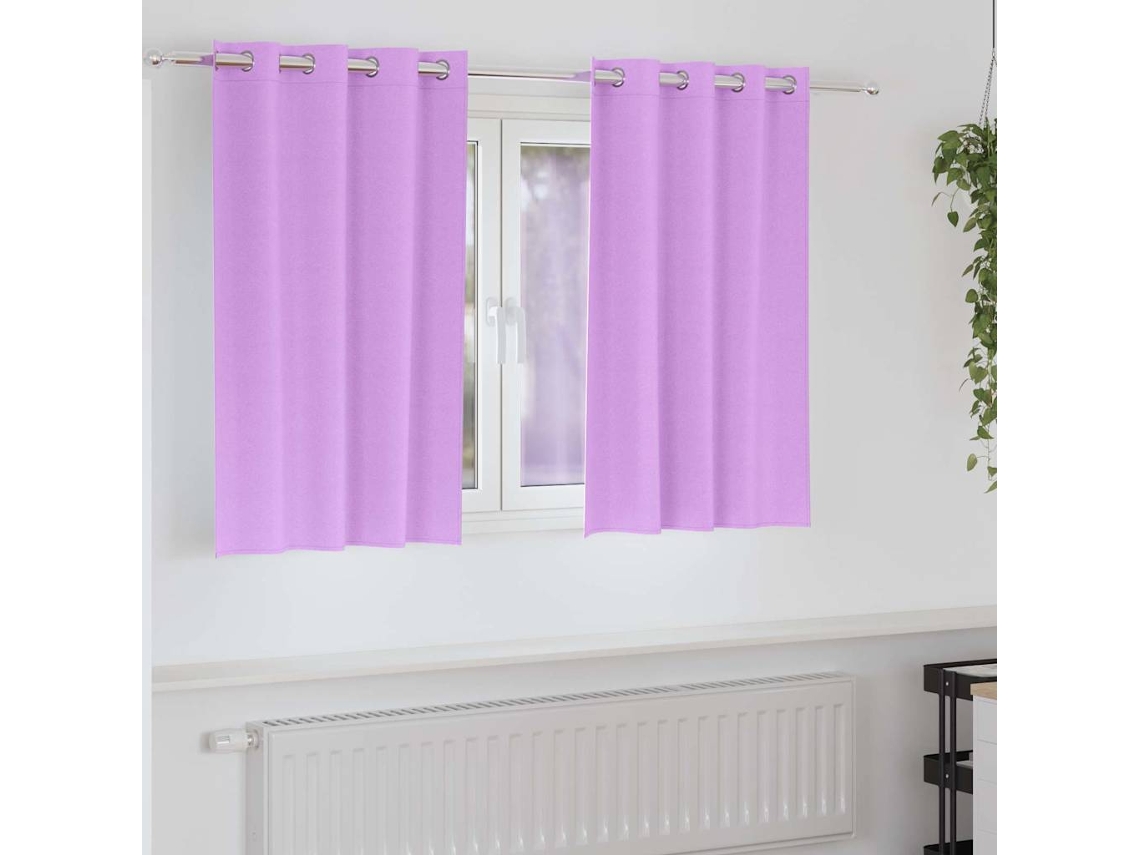 Vidaxl Cortinas Blackout Com Argolas 2 Unid. Roxo 140 X 140 Cm