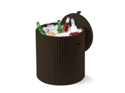 Mesa de apoio multiusos keter banco fresco 43 3x43 3x44 cm 39 l banco de mesa e frigorífico imitação rattan cor castanho escuro