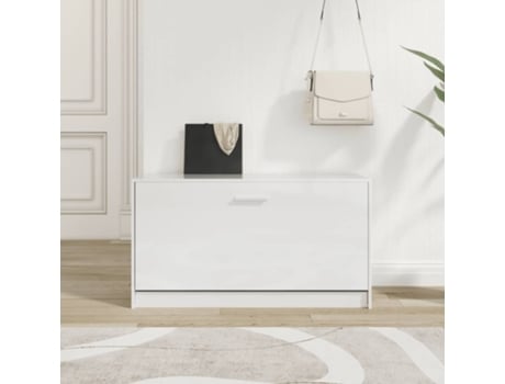 VIDAXL Banco Sapateira 80x24x45 cm Derivados Madeira Branco Brilhante