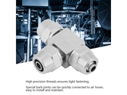 Laxiscreed Conector Pneumático T De 6mm Com Rosca Interna Para Conexões Rápidas