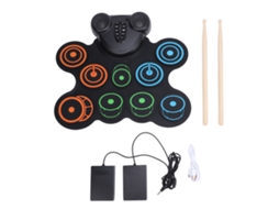 Pad De Prática De Bateria Eletrônica Rolável Com 2 Alto-falantes 10 Pads 7 Tons 10 Ritmos