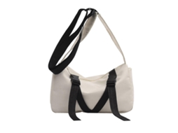 Bolsa Transversal Feminina, Bolsa De Viagem Casual Para Jovens Estudantes, Bolsa Escolar De Nylon, Branca E Preta