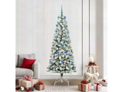 Vidaxl Árvore De Natal Articulada Artificial Verde E Branco 210 Cm