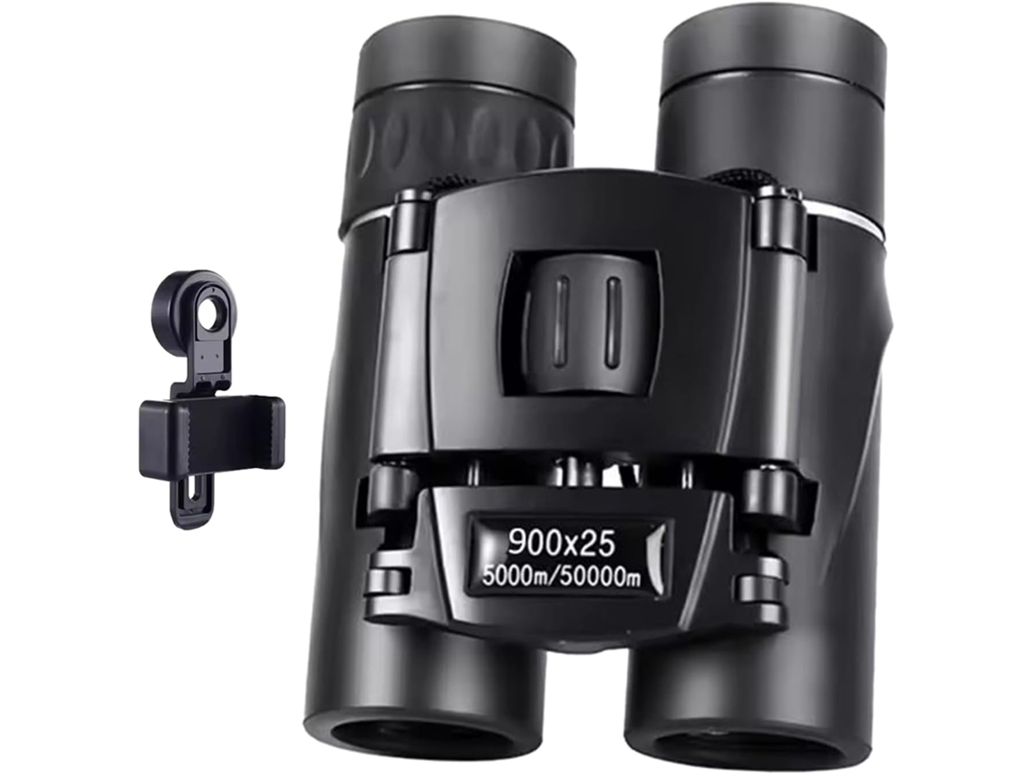 Binóculos de Viagem - Binóculos Portáteis, Luneta de Longo Alcance com Visão Noturna Hd 900x25 para Caça JYTGALX (preto)