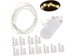 Conjunto De 12 Luzes De Led Decorativas, Alimentadas Por Bateria, Para Quarto Ou
