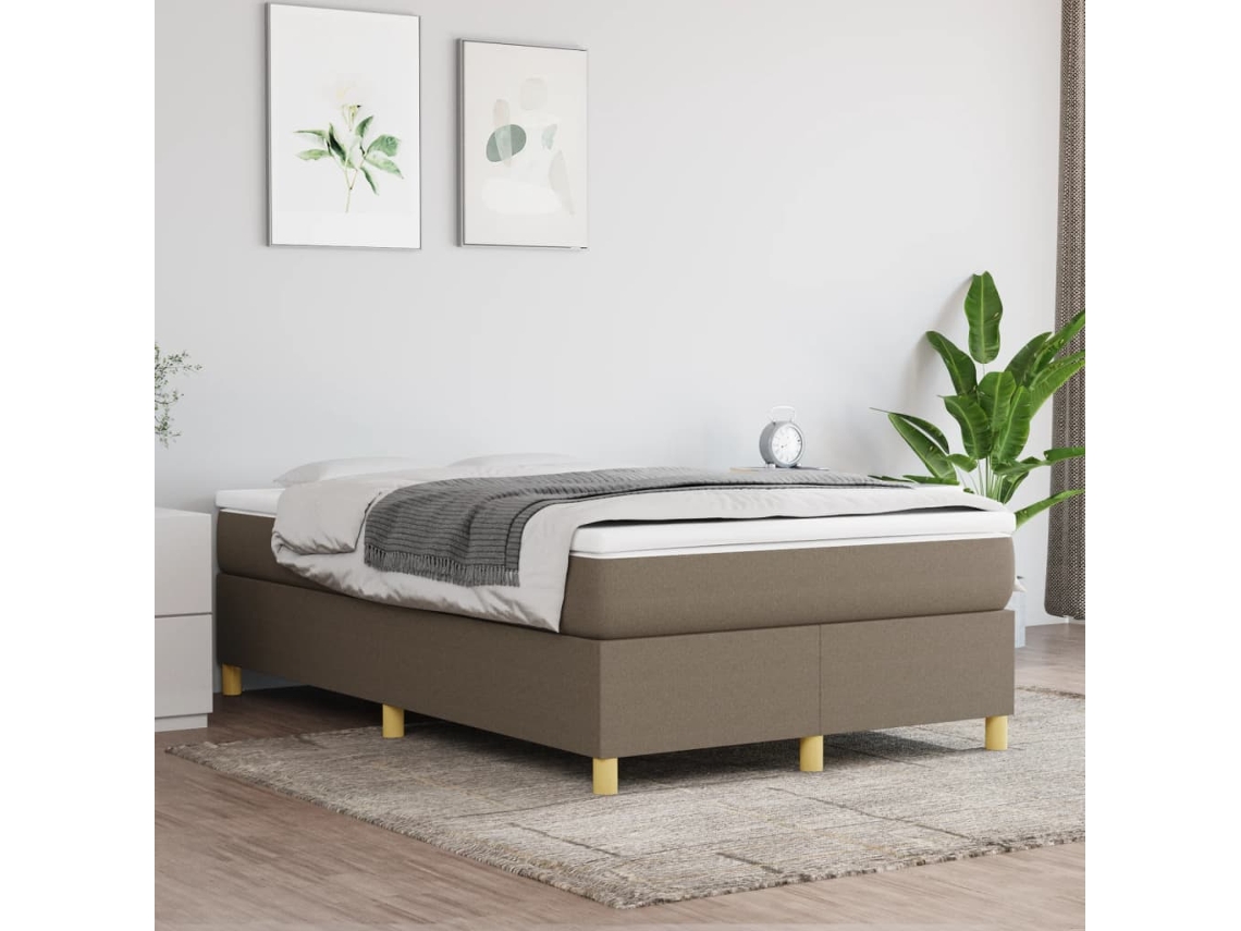 Estrutura Cama Sem Colchão 120x200 Cm Tecido Cinza-acastanhado