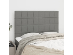 Cabecero de tela de 4 piezas 72x5x78/88 cm gris oscuro