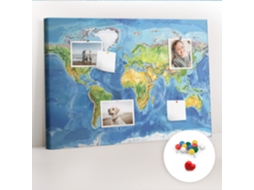 Quadro De Cortiça Mapa-múndi Para O Escritório Espelharte (70x100 Cm)
