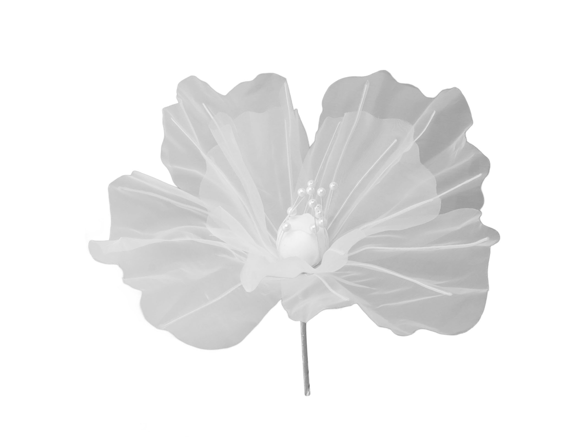 Flor De Organza Suave 50cm Colorida Reutilizável Artesanal Para Casamento Fotografia Familiar Branca