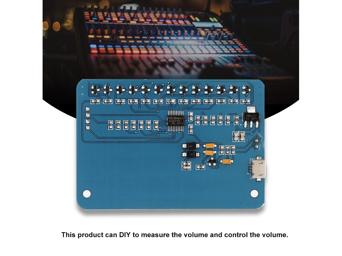 Laxiscreed Indicador De Volume De Áudio Com Led E Controlo Por Voz Para Uma Experiência Fácil
