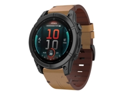 Bracelete Para Garmin Fenix 8 Mip (47mm) - Couro - Fivela De Aço (22mm) Marrom Claro