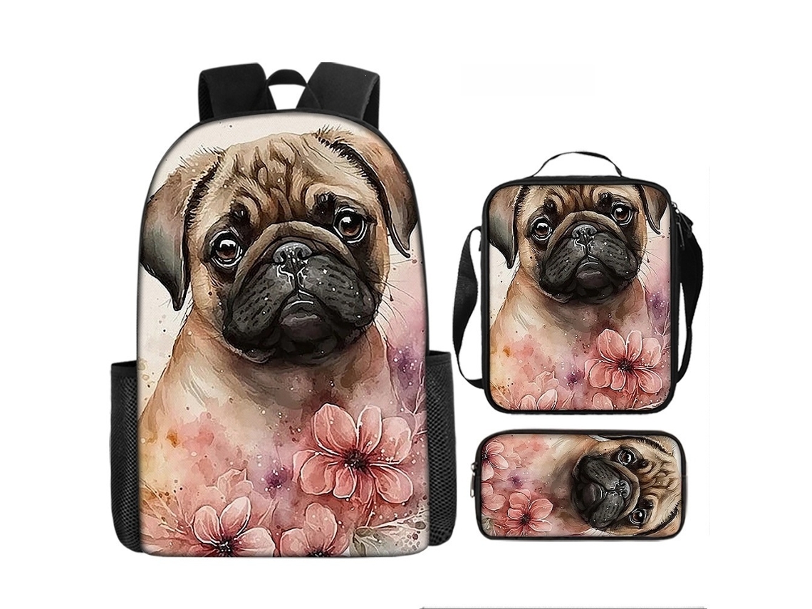 Mochila De Estudante 17 Polegadas - Conjunto 3 Peças Com Estojo E Lancheira Ideal Para Escola (estilo W)