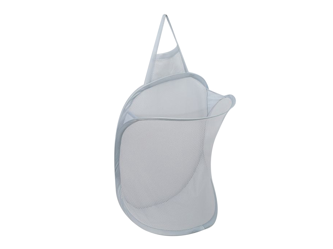 Cesta de roupa suja suspensa de parede foldável econômica para espaço, banheiro cinza S/MARCA