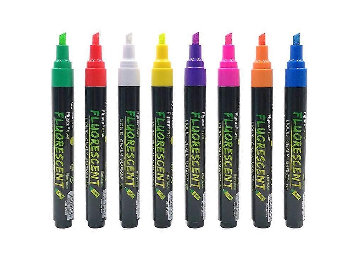 Flysea S368 8 Marcadores De Quadro Branco Neon Atóxicos Olysi Shop (ponta De 6 Mm)