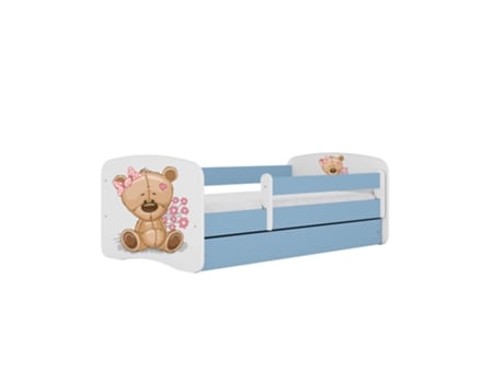Cama 160 X80 Cm Kocot Kids Com Gaveta E Colchão Babydreams Teddybear Flowers Blue