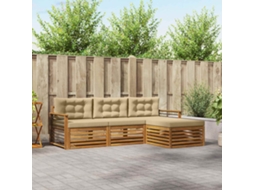 Vidaxl Conjunto De Sofás Para Exterior 4 Unid. Natural E Bege