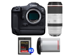 Eos R3 + Rf 100 500mm F/4.5 7.1 L Is Usm + 2 Sandisk 64gb Extreme Pro Cfexpress Type B + Canon Lp e19 + Ebook Pricedirect CANON