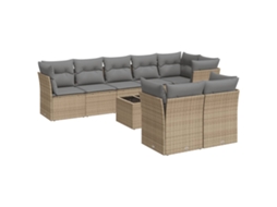 Garden Sofa Set, Garden Sofa Sets Vidaxl Bege Rattan / Vime (n/a)