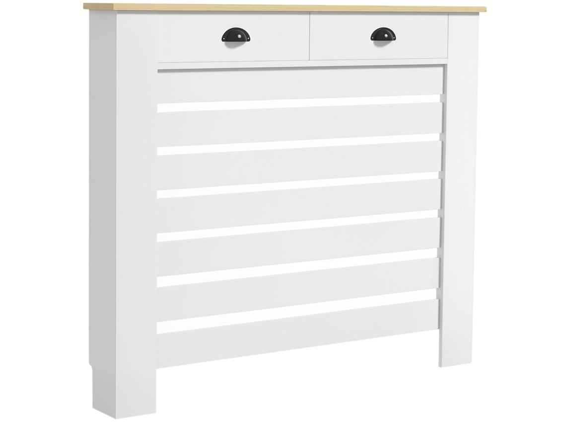 Cobertura Radiador Mdf 2 Gavetas Sala Quarto Corredor 111x19x95,5cm Branca