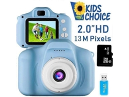 Mini Câmera Digital Infantil Hd 1080p Recarregável e Resistente a Impactos para Fotos e Vídeos TAISHENGDA (azul)