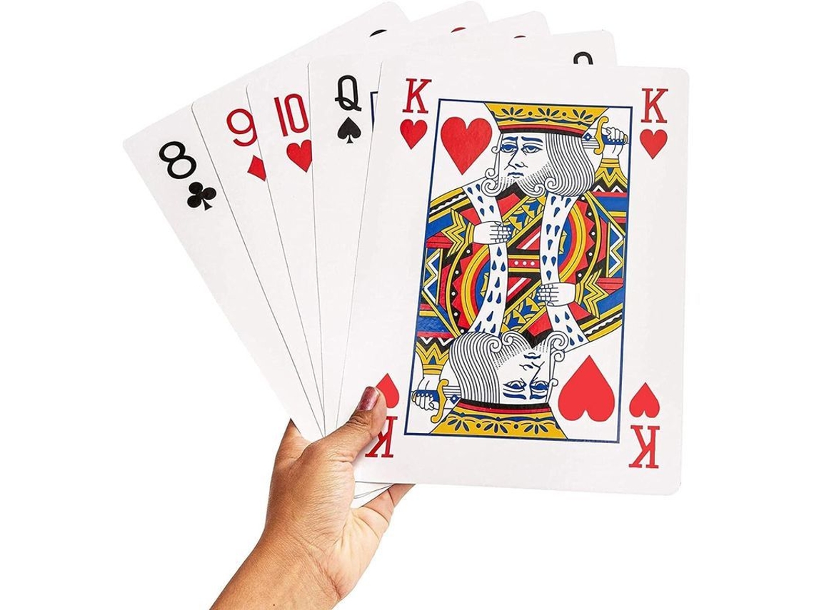 2026 baralho Gigante Super Grande Baralho Completo de Poker de Novidade com Índice Padrão, 20x28cm