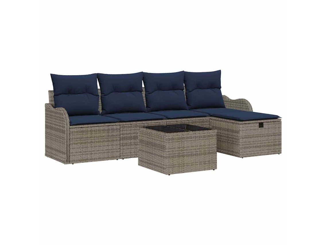 Maison Exclusive - Conjunto de sofás de jardim com 6 peças. 4 lugares.