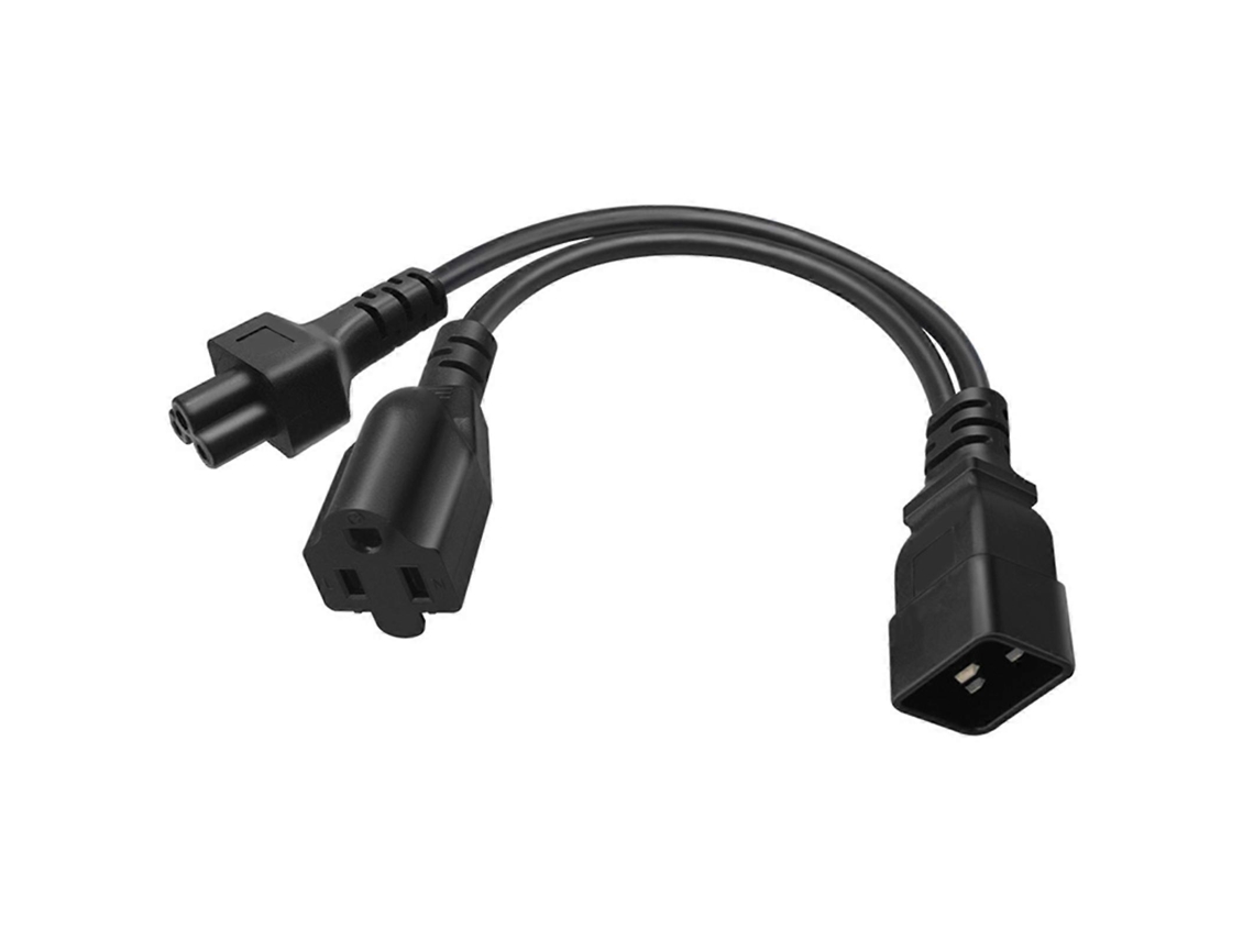 Cabo Divisor Iec C20 Macho Para C5 E Nema 5-15r Fêmea, 32 Cm