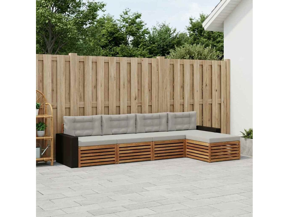 Vidaxl Conjunto De Sofás Para Exterior 5 Unid. Poliéster