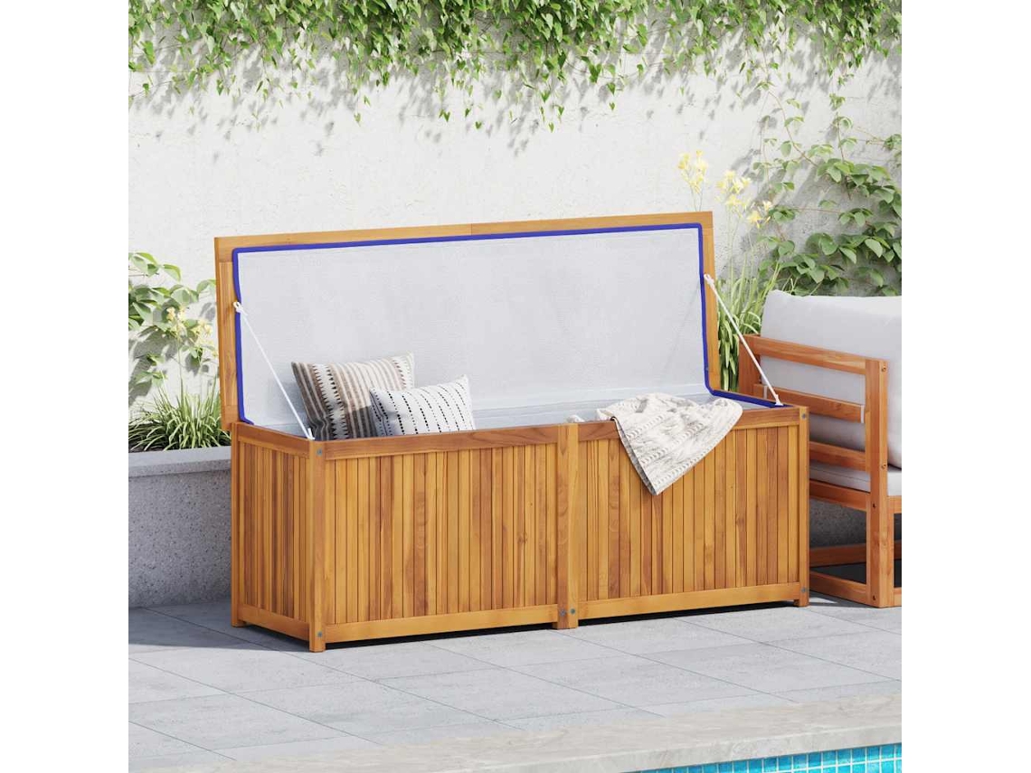 Vidaxl Caixa Para Jardim 150x50x55 Cm Madeira De Teca Maciça