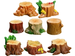 Troncos de Árvores em Miniatura e Formas Naturais Criativas Feitas de Resina, 8 Peças com Aparência Realista para CHABERLU