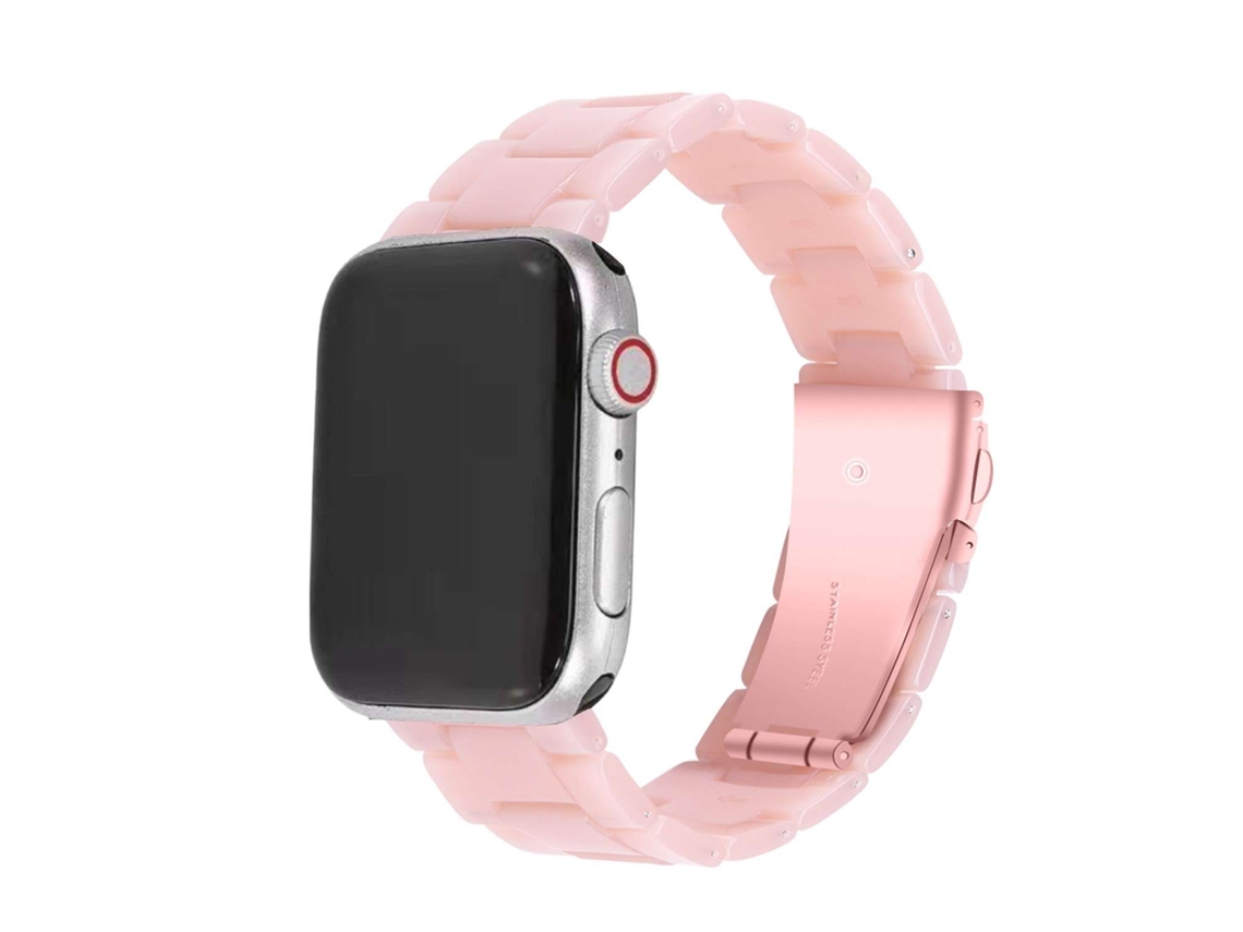 Bracelete Resina Luxury Rosa Apple Watch Ultra 49Mm