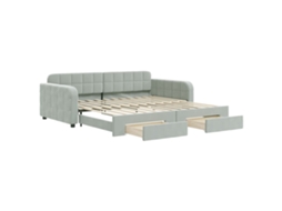 Daybed With Trundle, Daybeds With Trundles Vidaxl Cinzeto Veludo (100 X 200 Cm)