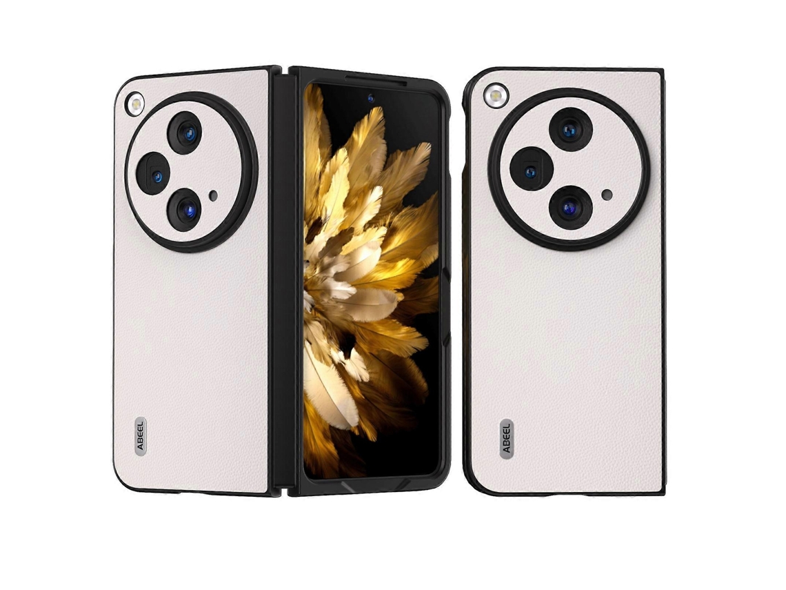 Capa De Celular Abeel De Couro Elegante Com Bordas Pretas Para Oppo Find N3